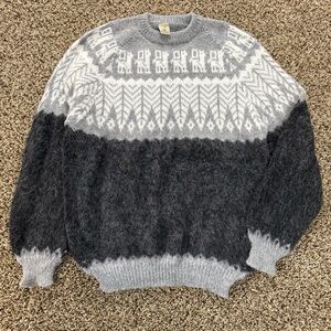 Lucy Iburg Peruvian Alpaca Blend Handmade Sweater Llama Design Unisex *Small/Med
